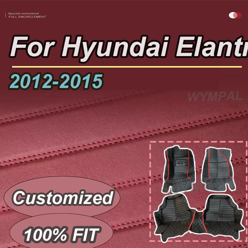 Tappetini per auto automobilistici personalizzati di LUSSO per Hyundai Elantra 2012 2013 2014 2015 Auto in pelle di lusso