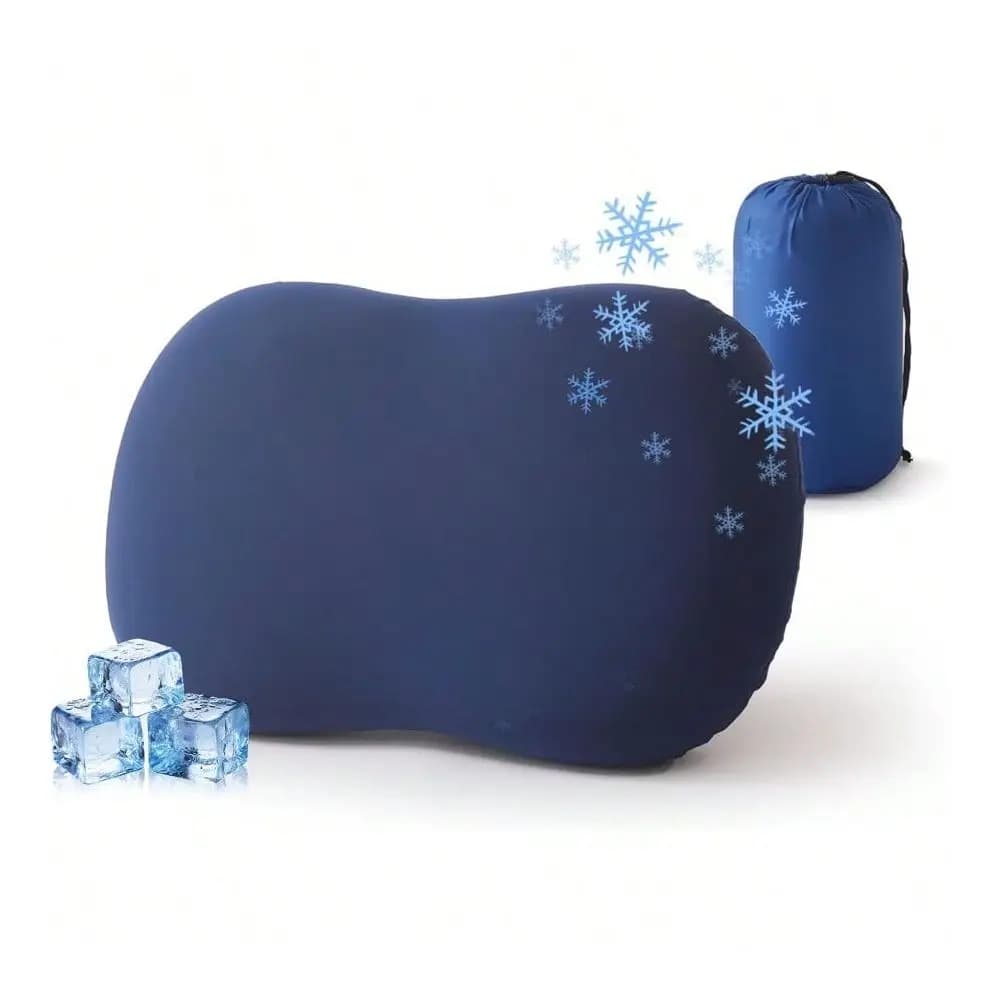 Cuscino per dormire in memory foam, cuscino da viaggio rinfrescante, piccolo cuscino per campeggio, viaggi in zaino in spalla, copertura traspirante e impermeabile 1