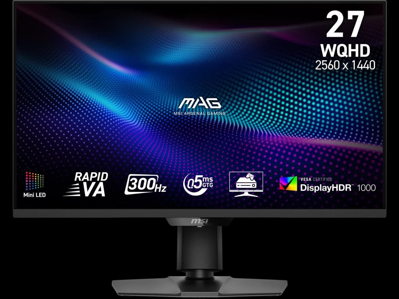 MSI 27 inch QHD 2K 1440P 300Hz Adaptive Sync 0.5ms HDR1000 Mini LED Ai vision VRR supported Gaming Computer Monitor with Height Adjustable, Swivel, Pivot & Tilt Stand MAG 274QPF X30MV