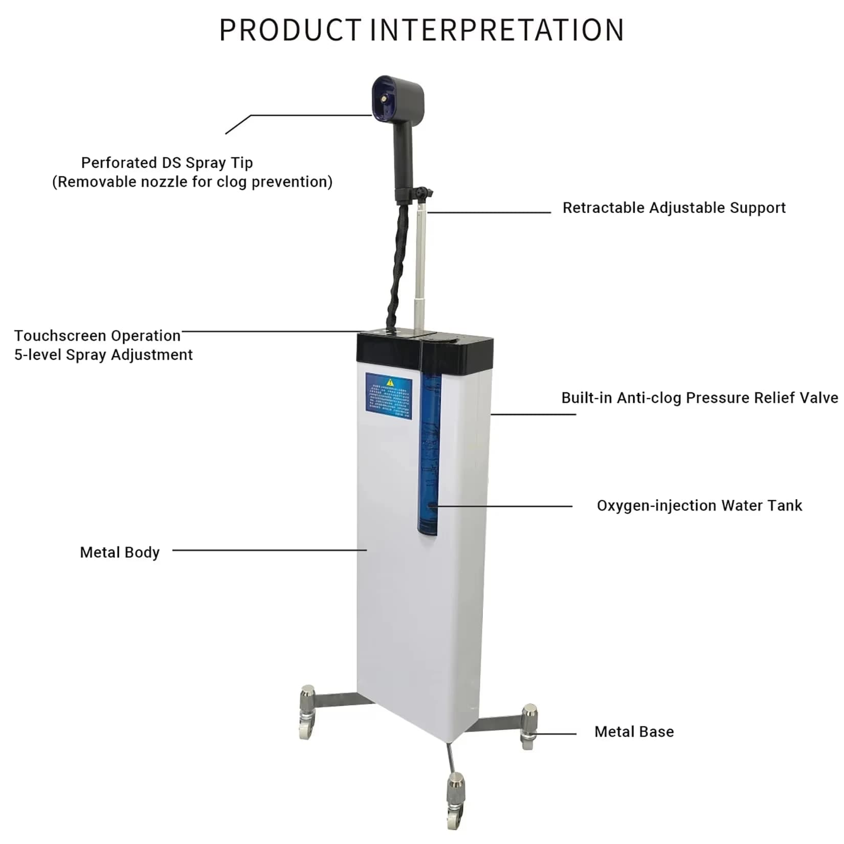 Blue Nano Hair Vaporizer, Salon Spray Gun, Spa Nano Nebulizer, Professional and Home Use