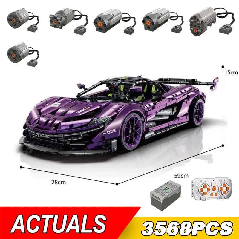 3568 pz RC Tecnico di Controllo Remoto Auto Sportive Building Blocks Modello MOC P1 Auto Da Corsa Mattoni Giocattoli per I Ragazzi Bambini Set Regalo
