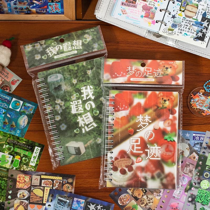 20/30 fogli fustellati adesivi di cancelleria giapponese libro adesivo decorativo retrò cartone animato forniture per diario scrapbooking fatte a mano