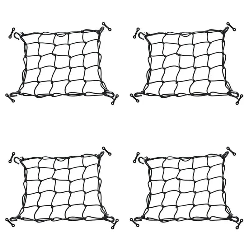 【GRANDE SCONTO】4X Rete da carico per ponte con ganci di fissaggio, rete per bagagli resistente per kayak, cassone del camion, barca da pesca