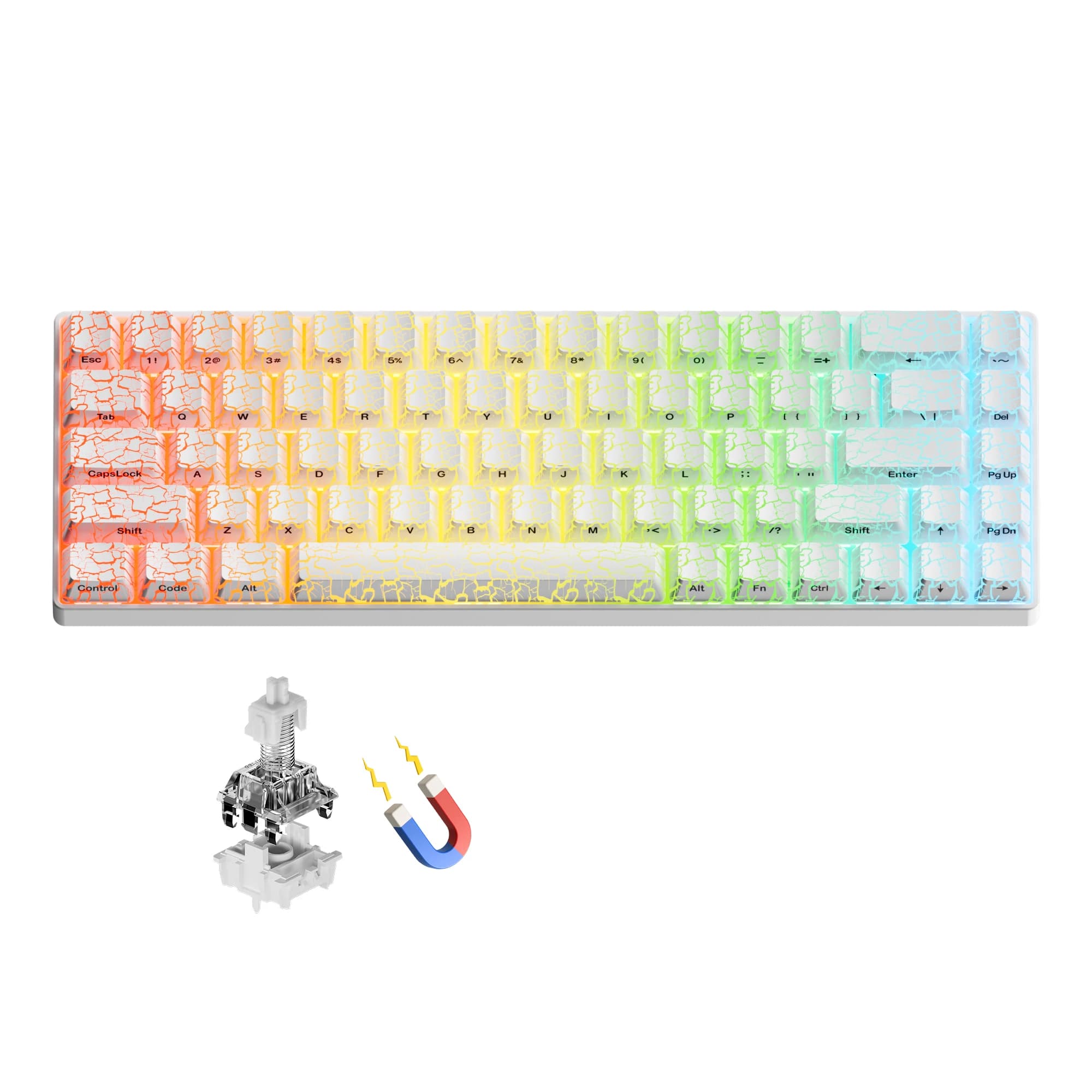 Tastiera da Gaming Magnetica Cablata XVX HE68 68% con Effetto Hall e Trigger Rapido