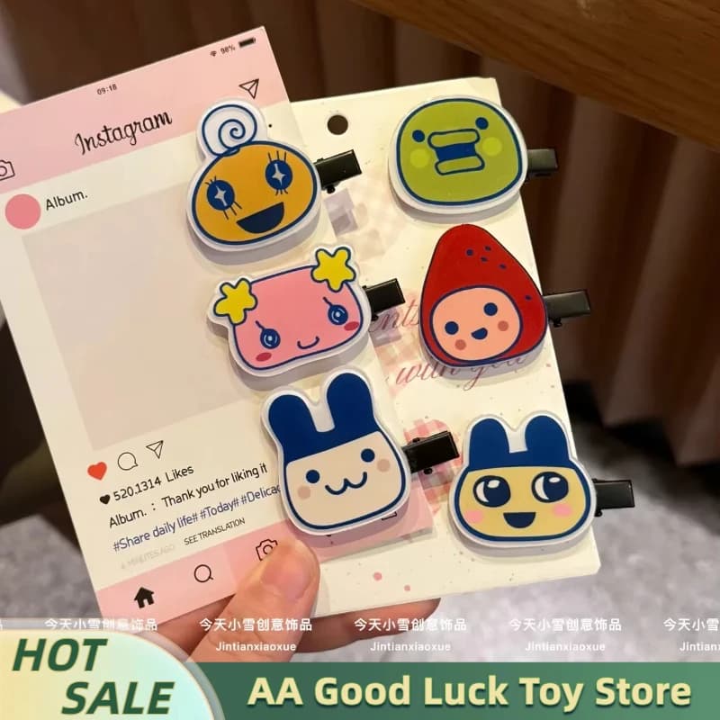 Kawaii Tamagotchi Hairpin Cartoon Duckbill Clip Side Bangs Clip Cute Girl Sweet Hair Accessory Creativity Anime Peripherals Gift