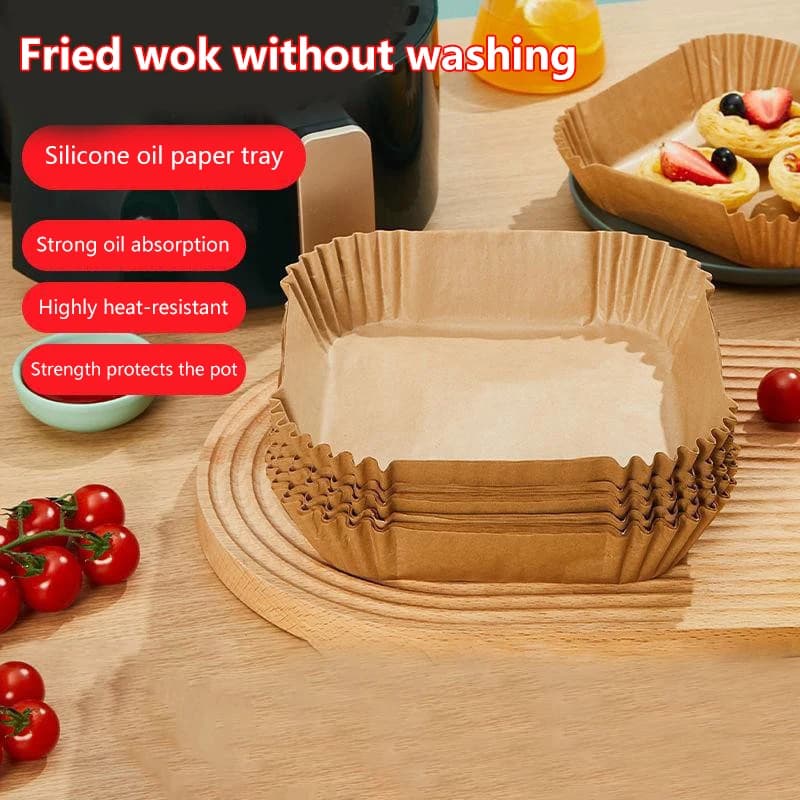 Essential elements for the kitchen: 50 pieces of anti-oil paper towels for disposable air fryer