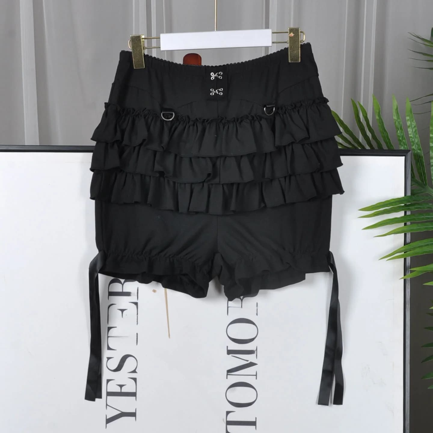Cute Pumpkin Lantern Pants Dark Style Short Women's Pants Layered Cake F692 Natural Waist Polyester Fiber Ladies Shorts