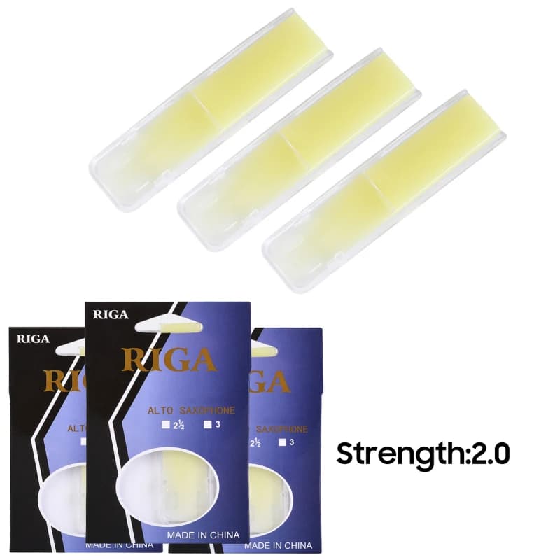RIGA 3pcs Alto Saxophone Reeds Sax Resin Reed Saxophone Accessories Strength 2.0 Alto Saxophone Accessories