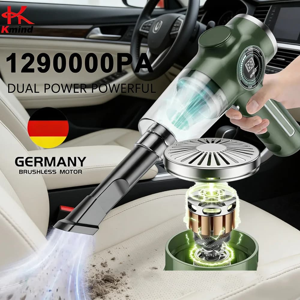 Aspirapolvere portatile multifunzionale per auto, aspirapolvere ad alta potenza per aspirazione a umido e a secco, per la rimozione della polvere