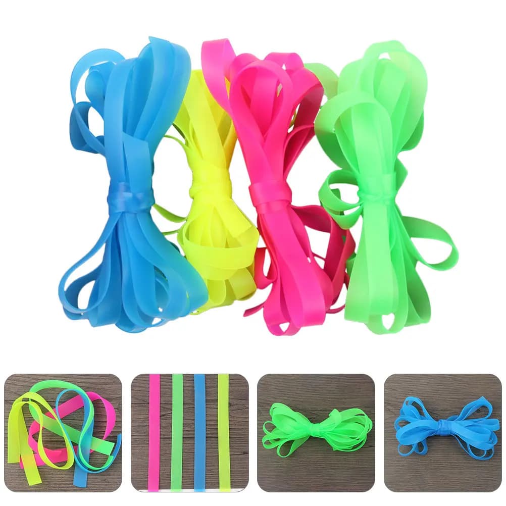 1Set Colorful Children Elastic Jump Rope Wide Skipping Ropes Fitness Training Outdoor Indoor Use Jump Rope Children Toys