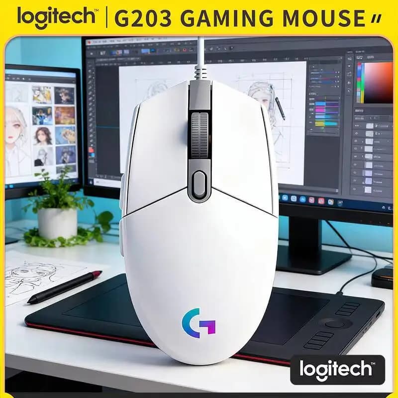 Mouse from Gaming Logitech G203 Prodigy RGB Width, 8000 DPI, 6 Buttons, Integrated Memory, Polling 1000Hz, Compatible with Windows and Mac
