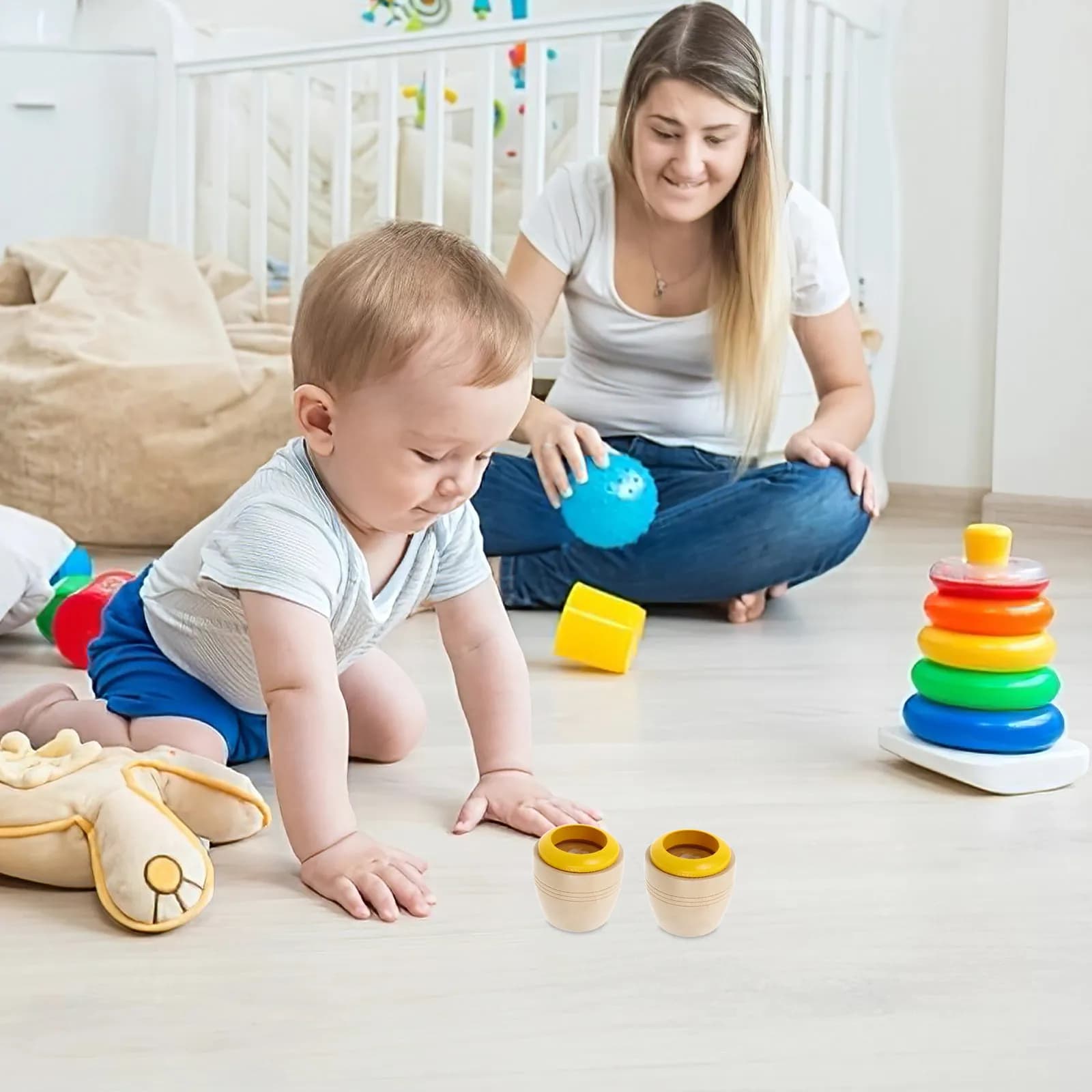 4 kaleidoscopi in legno, regali creativi per bambini, piccoli giocattoli educativi, bomboniere per feste, riconoscimento dei colori
