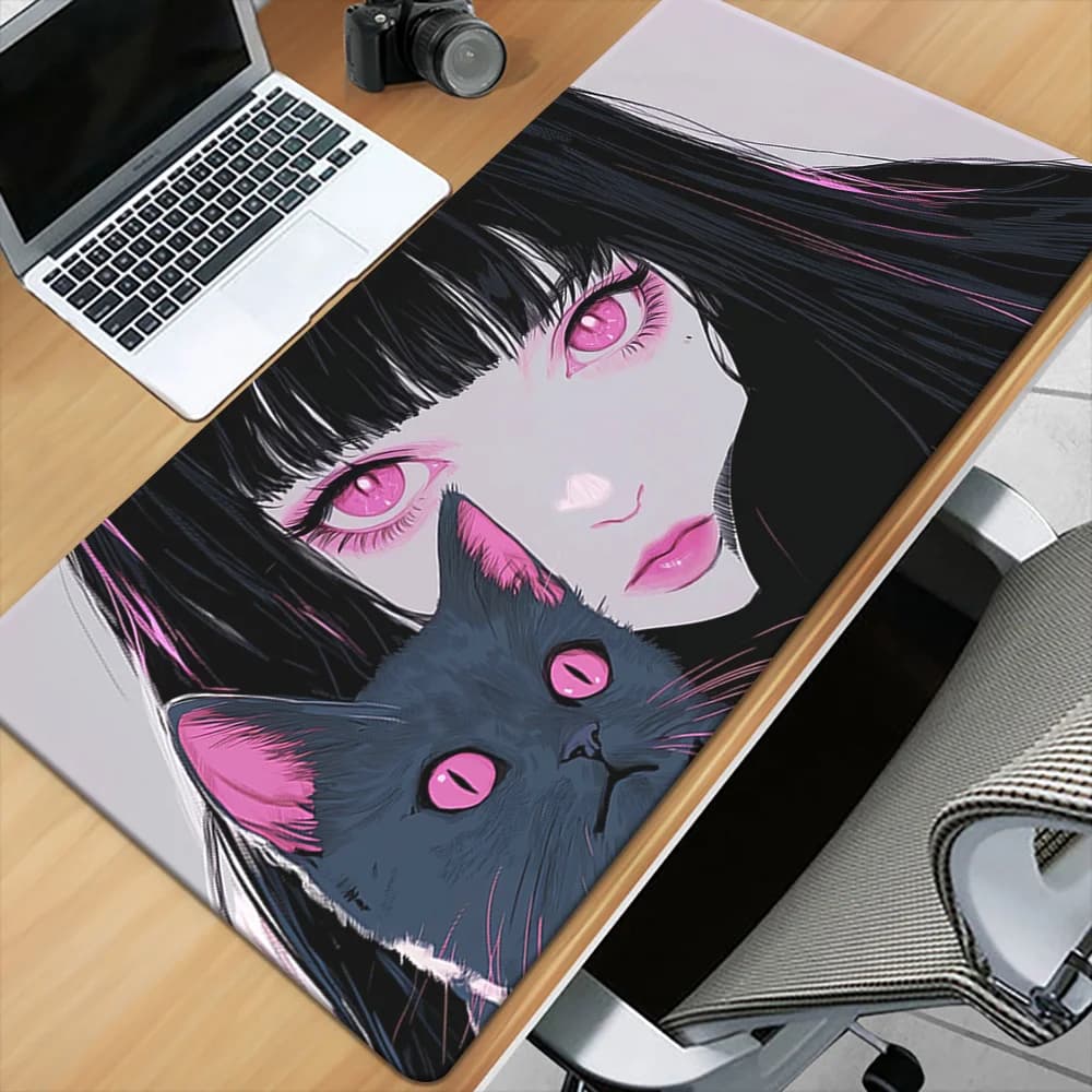 Tappetino per Scrivania Stile Manga, Stampato in HD, Multifunzionale XXL, Tappetino per Mouse e Tastiera da Gaming