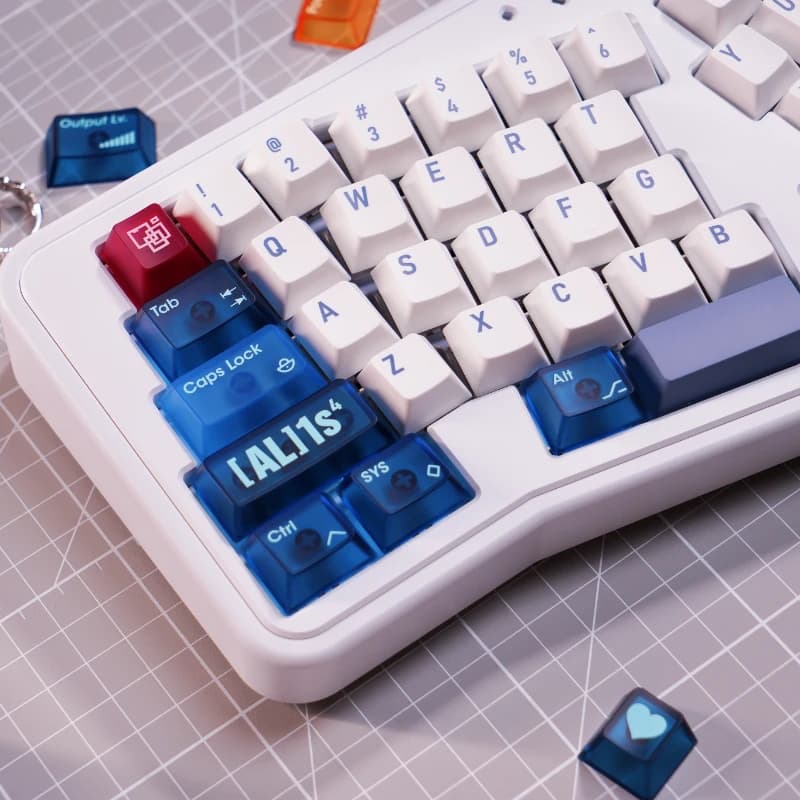 Copritasti a tema stile meccanico blu PBT + PC 177 tasti Cherry Profile Tappo tastiera personalizzato per regali tastiera meccanica