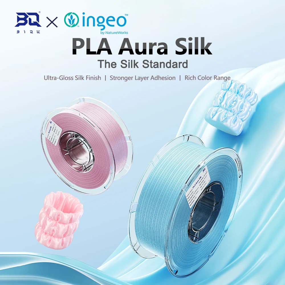 BIQU PLA Aura Silk 3D Printer Filament 1.75mm 1kg NatureWorks Ingeo Silk Gloss 3D Printing Material High Toughness For Bambu Lab