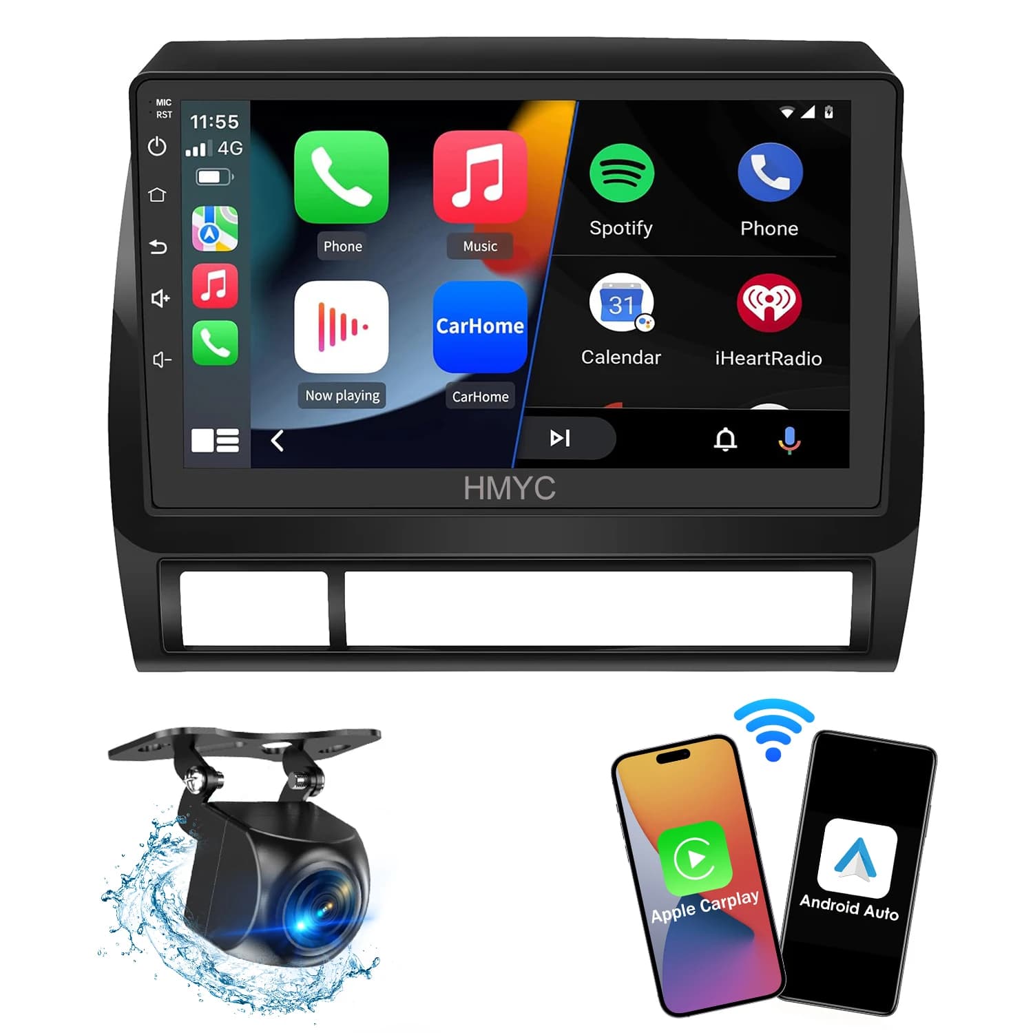 Apparecchio di navigazione HMYC Apparecchio di navigazione per auto Android 12 per Tacoma2005-2015