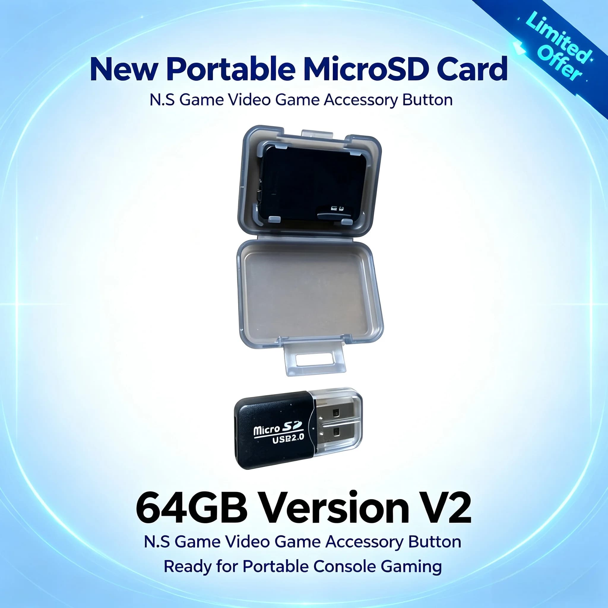 New Portable MicroSD Card 64GB Version V2 N.S Game Video Game Accessory Button for Portable Console