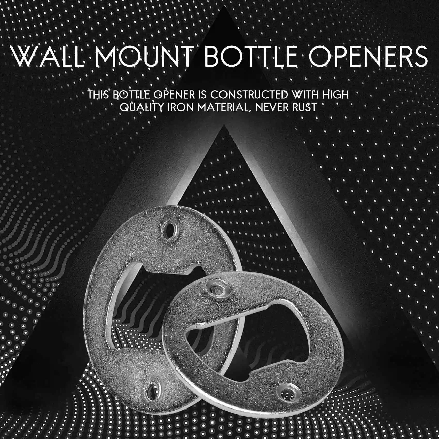 AA14 50 Set Bottle Opener Insert,Stainless Steel Round DIY Bottle Opener Hardware Kit Hardware Parts Supply with Screws