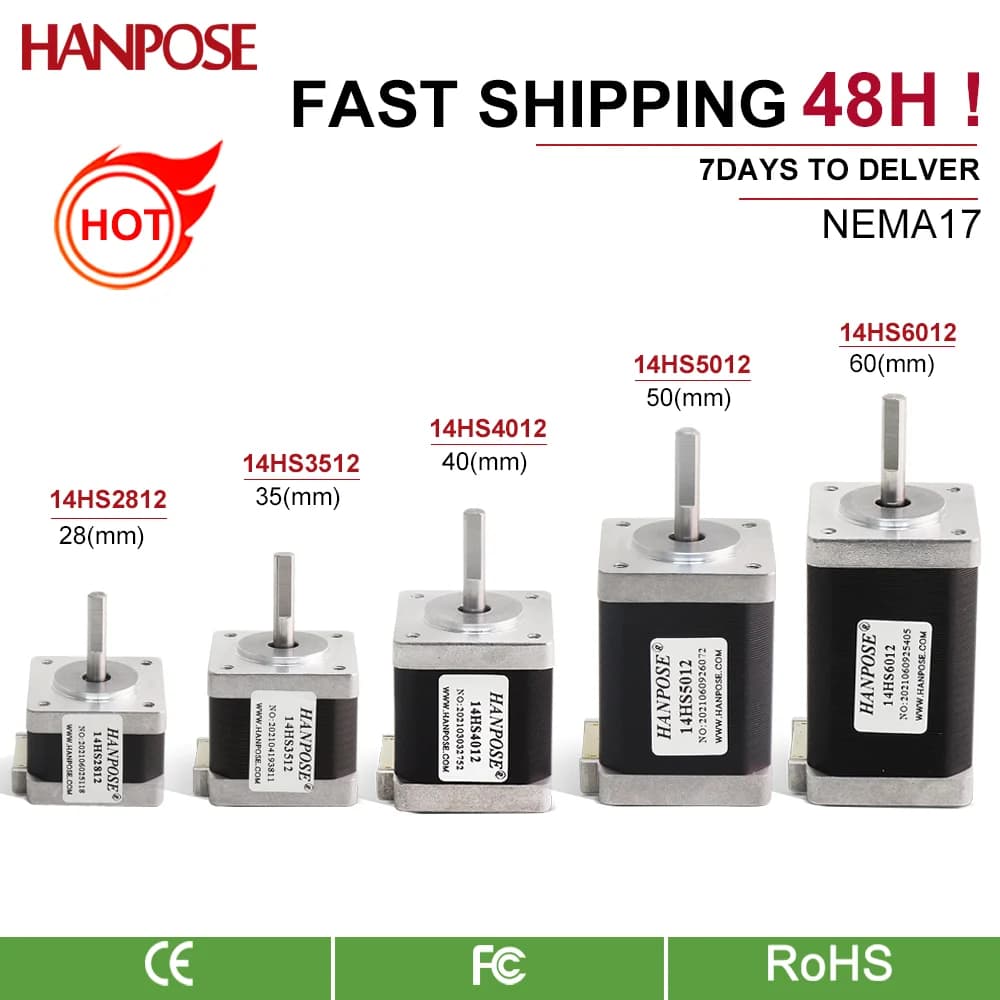 Motore passo-passo Nema14 14HS2812 3512 4012 1.2A 0.15Nm 0.22Nm 0.30NM motore per stampante 3D CNC Vari accessori per strumenti