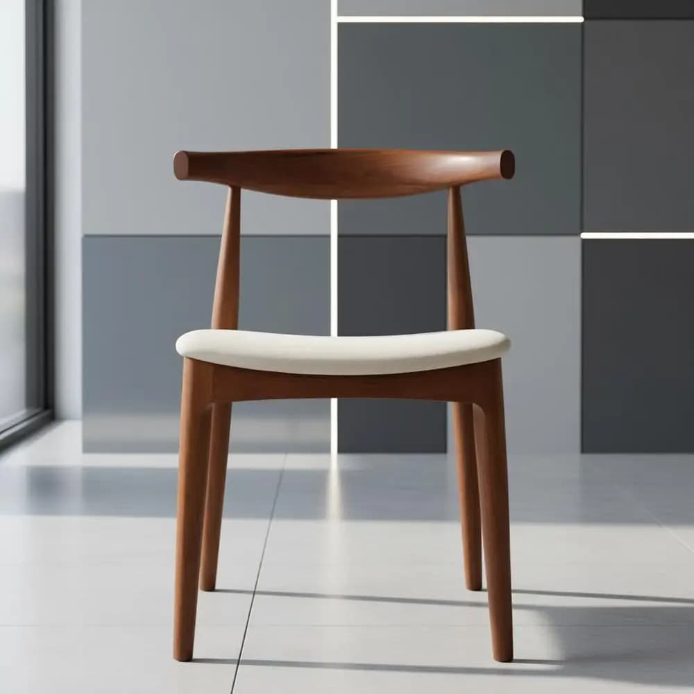 Elegante sedia da pranzo in stile fattoria con cuscino in lino beige, adatta per casa, cucina e ufficio (finitura Espresso)