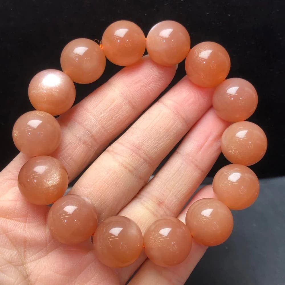 Bracciale con perline di quarzo naturale da 15 mm, colore arancione, per donna e uomo, gioiello Feng Shui, perline curative per la ricchezza, regalo in cristallo, 1 pezzo.