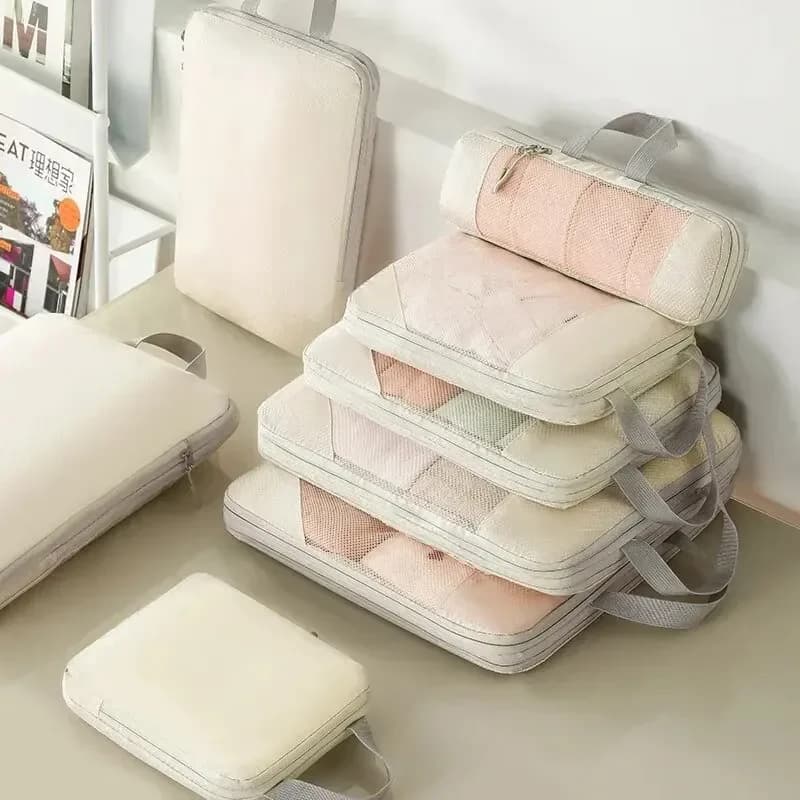 Borsa portaoggetti da viaggio Cubi da imballaggio comprensibili Valigia da viaggio Organizzatore di bagagli Borsa pieghevole impermeabile Borsa da viaggio