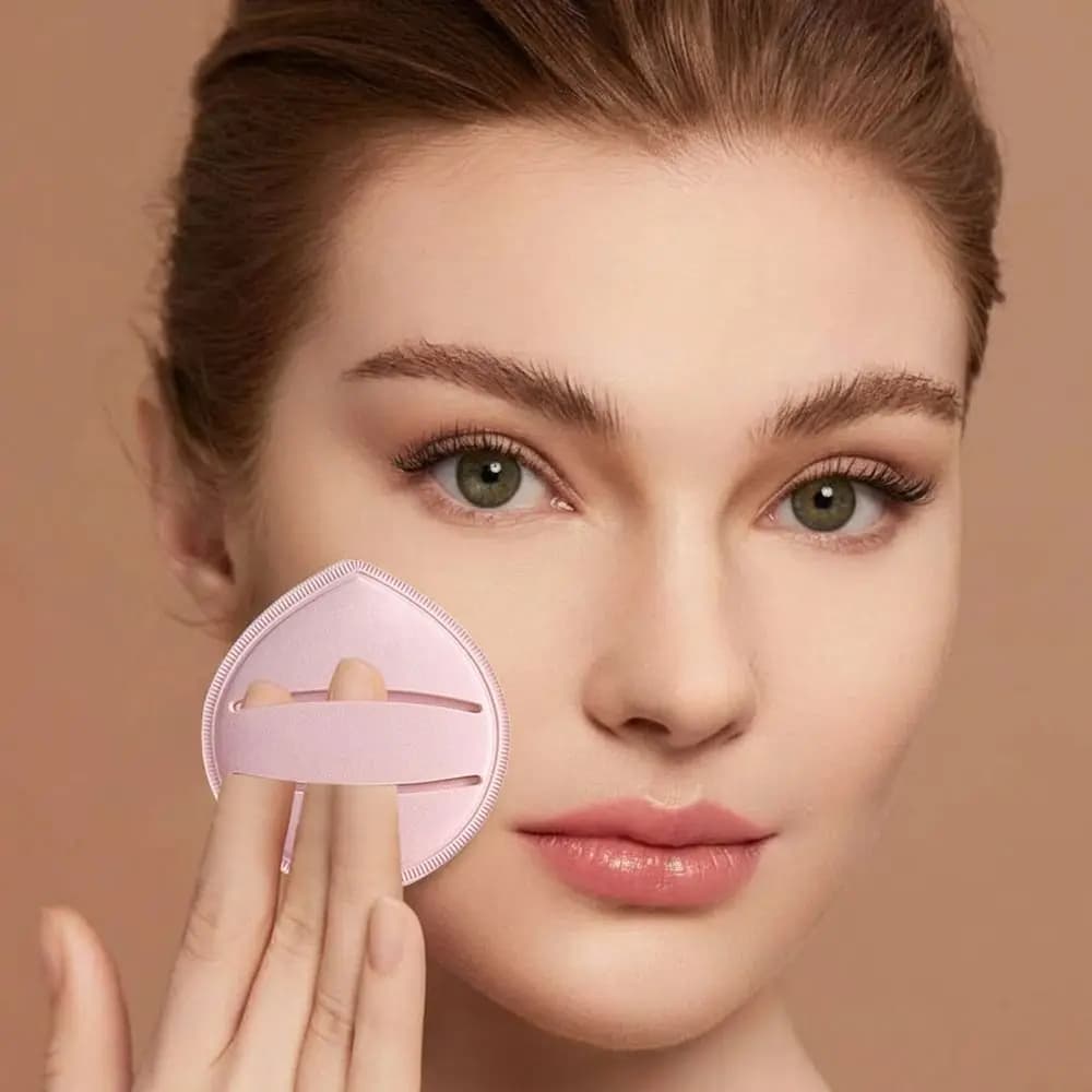 Spugna Cosmetica Grande in Cotone Morbido per Trucco, Portatile, Utilizzabile a Secco/Umido, per Fondotinta e Correttore