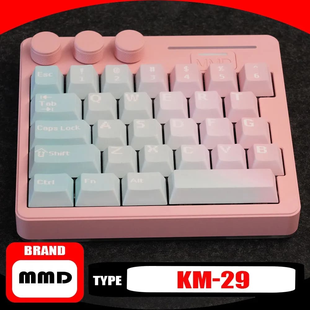 MMD KM29 CNC Tastiera meccanica a una mano Wireless 3 modalità personalizzata VIA QMK Designer Disegno per PS /PR/C4D Regalo unico