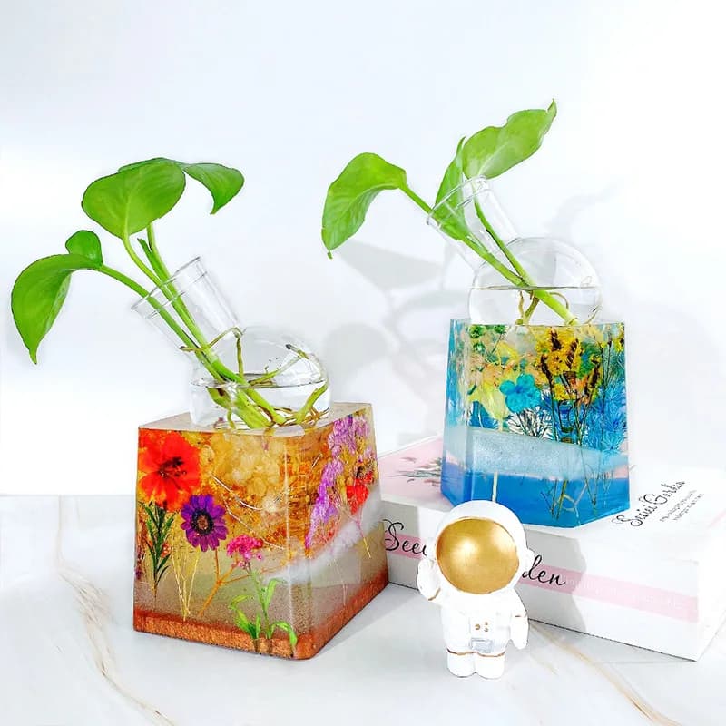 Hydroponic Vase Holder Epoxy Resin Mold DIY Flower Stand Cultivated Water Plants Hydroponic Base Silicone Mould Home Decor Tools