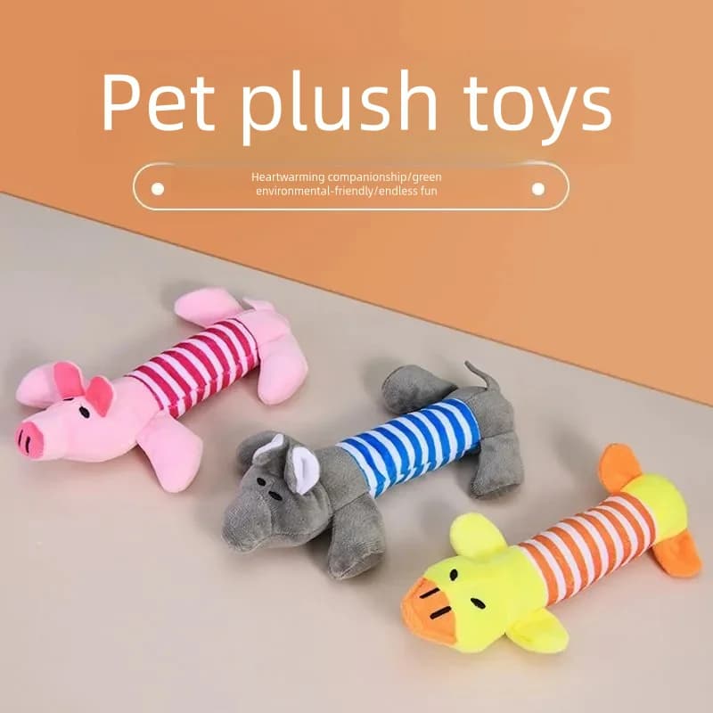 Giocattoli sonori in peluche per animali domestici, anatre, maiali ed elefanti per la dentizione, articoli per animali domestici, sollievo dal noio per cani e gatti