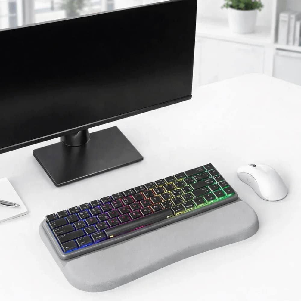 Supporto Ergonomico per Tastiera con Poggiapolsi Antiscivolo, Rialzo per Tastiera, Supporto per Aumento Altezza, Ispessito
