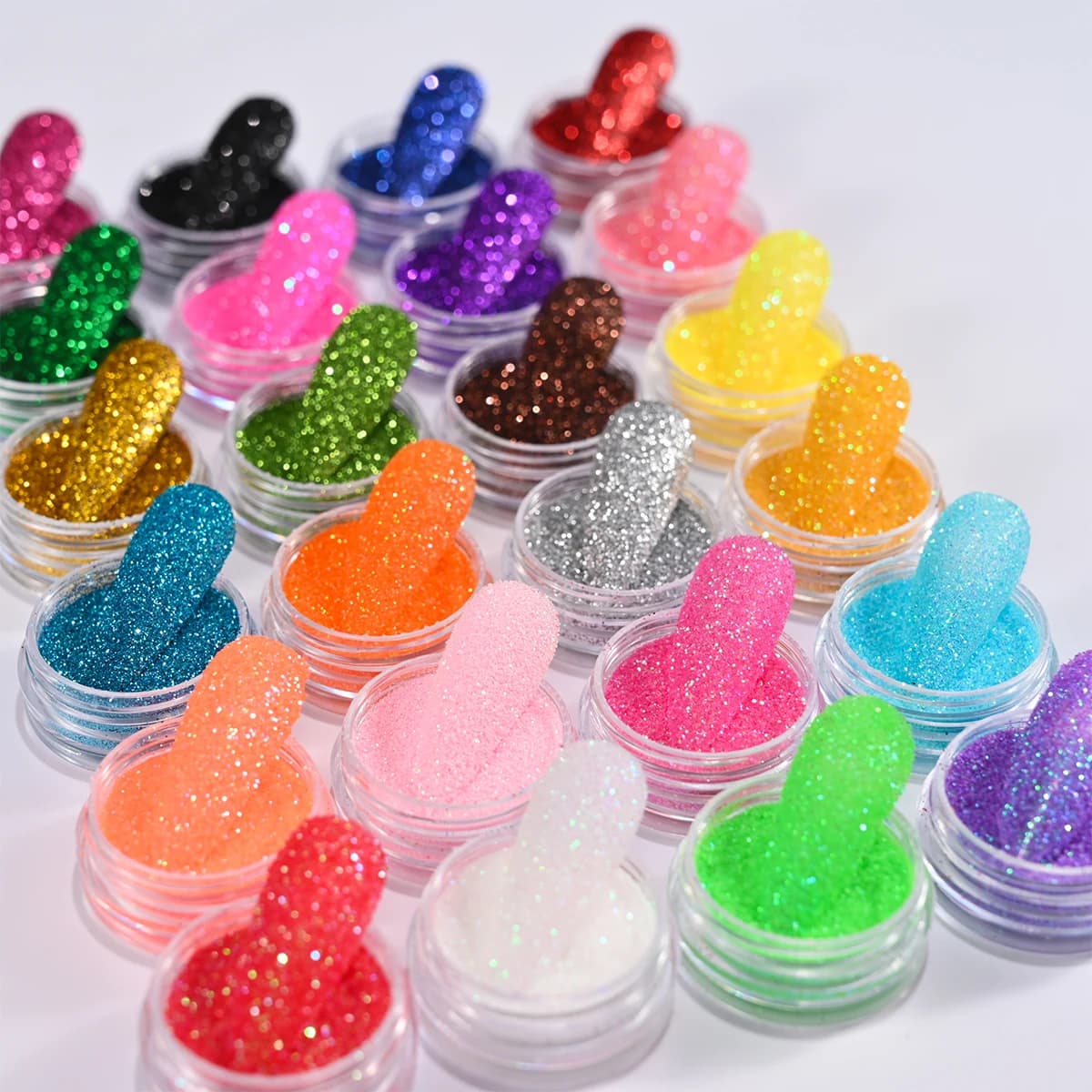 24 colori/set olografico nail art glitter polvere natale iridescente zucchero cromo pigmento polvere gel UV smalto manicure decorazione polvere