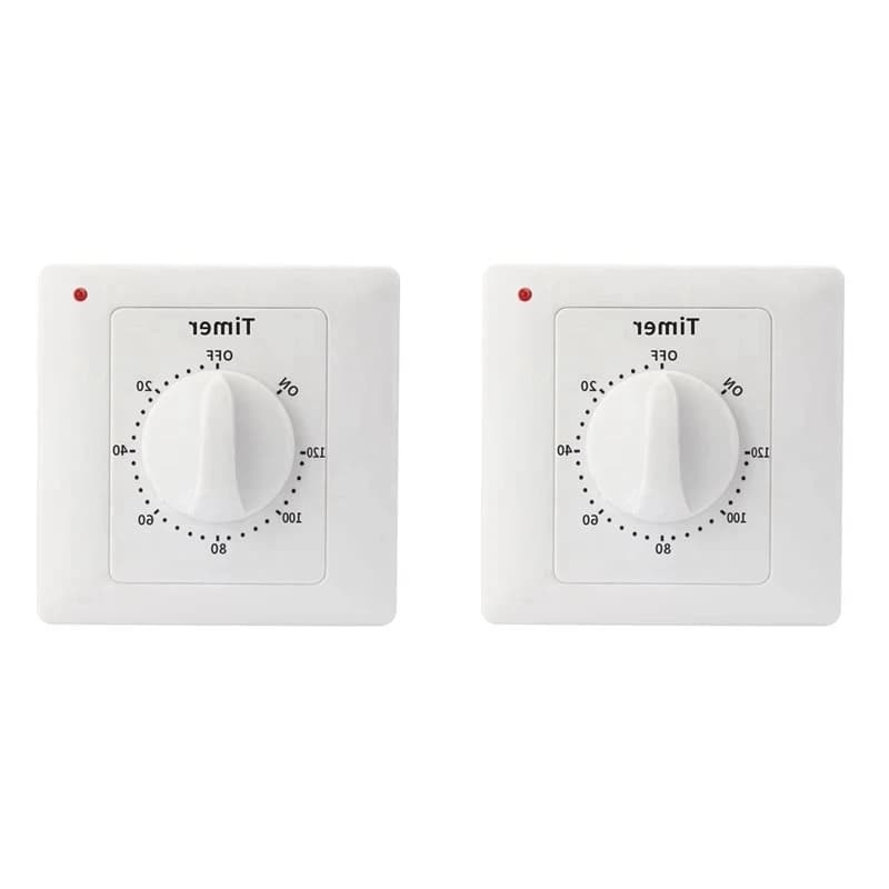 ABNL 2X Water Pump Timer Switch Socket Power Control Mechanical 120 Minutes Countdown Turn Off Automatically Power Off