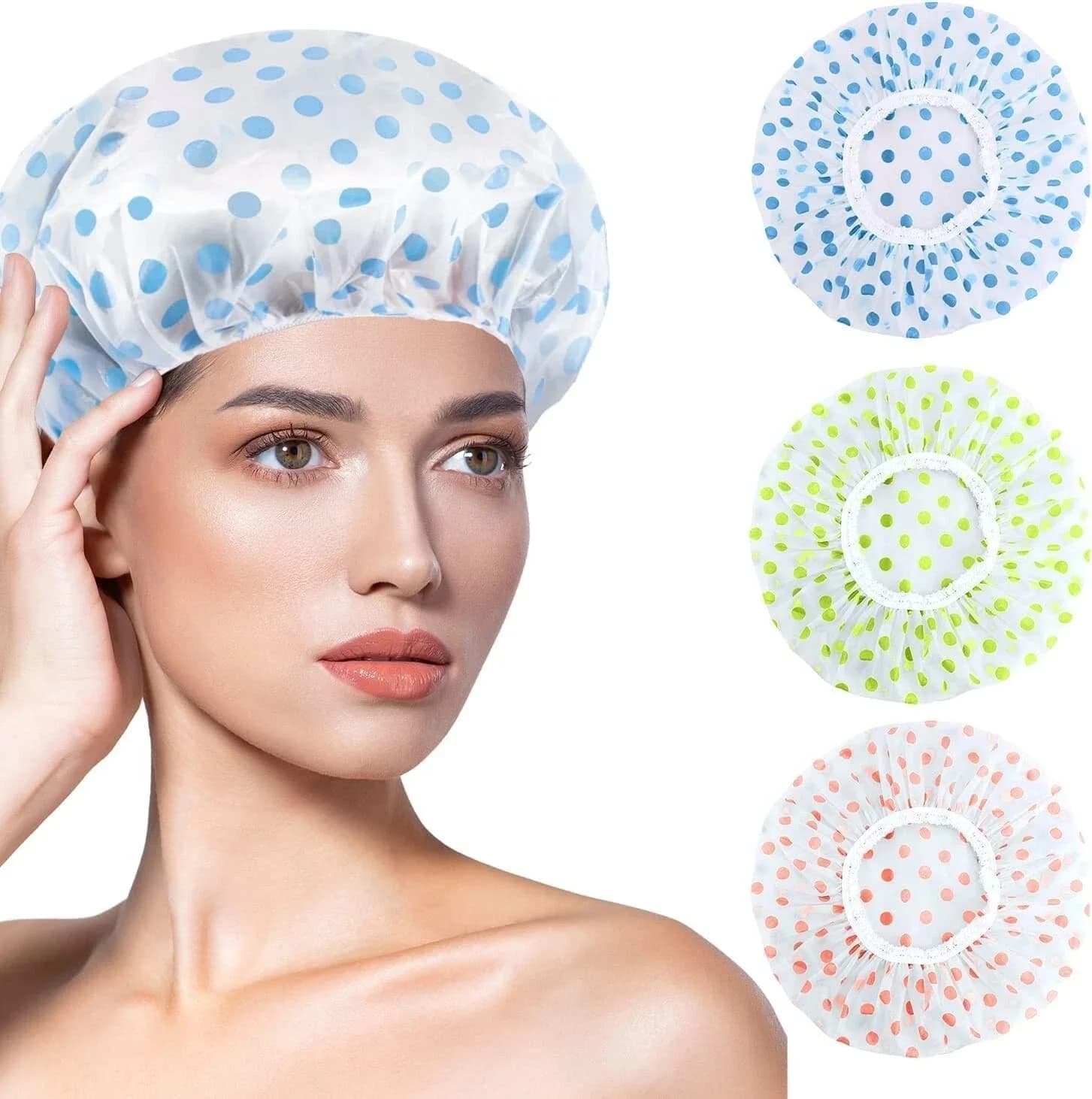 1/3 pieces waterproof shower head wave point elastic cover for hair reusable shower fumes for kitchen bathroom
