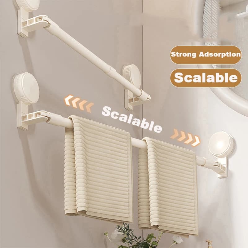 Porta asciugamani a ventosa per bagno a scomparsa, porta asciugamani a stelo singolo senza traccia, cucina, bagno, asciugamani, organizzatore, accesso sullo scaffale