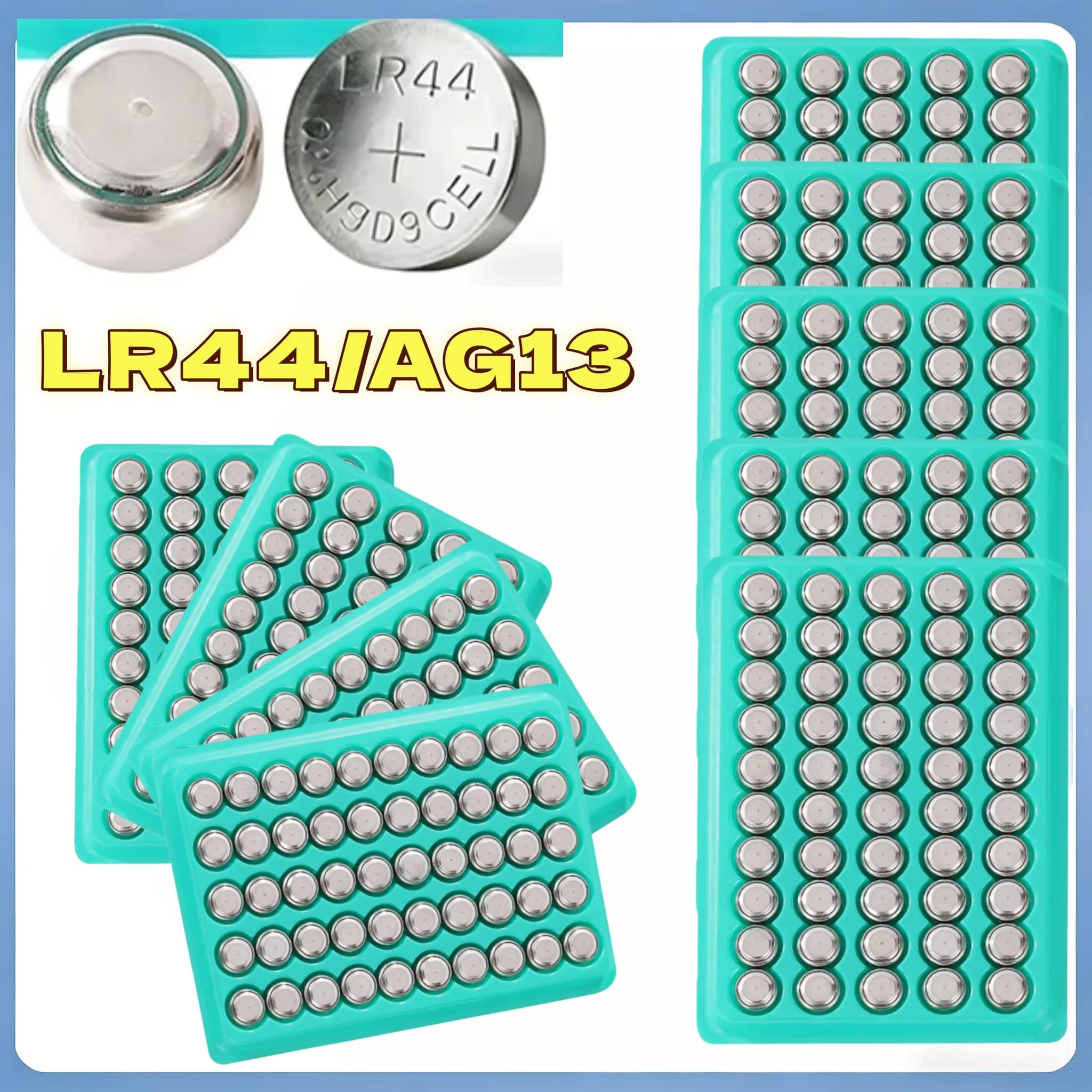 Batteria a bottone alcalina HotSALE AG13 LR44 1.55V A76 357A LR1154 SR1154 SR44 per orologio, calcolatrice, chiave auto, telecomando, orologio da tavolo, batteria a bottone