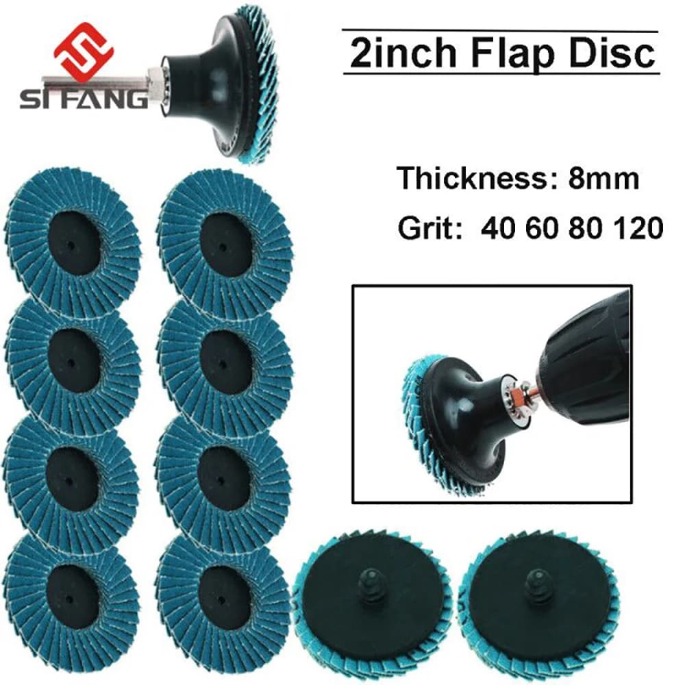 Dischi lamellari professionali da 50 mm Dischi abrasivi da 2 pollici Lame per molole a grana 40/60/80/120 per smerigliatrice angolare