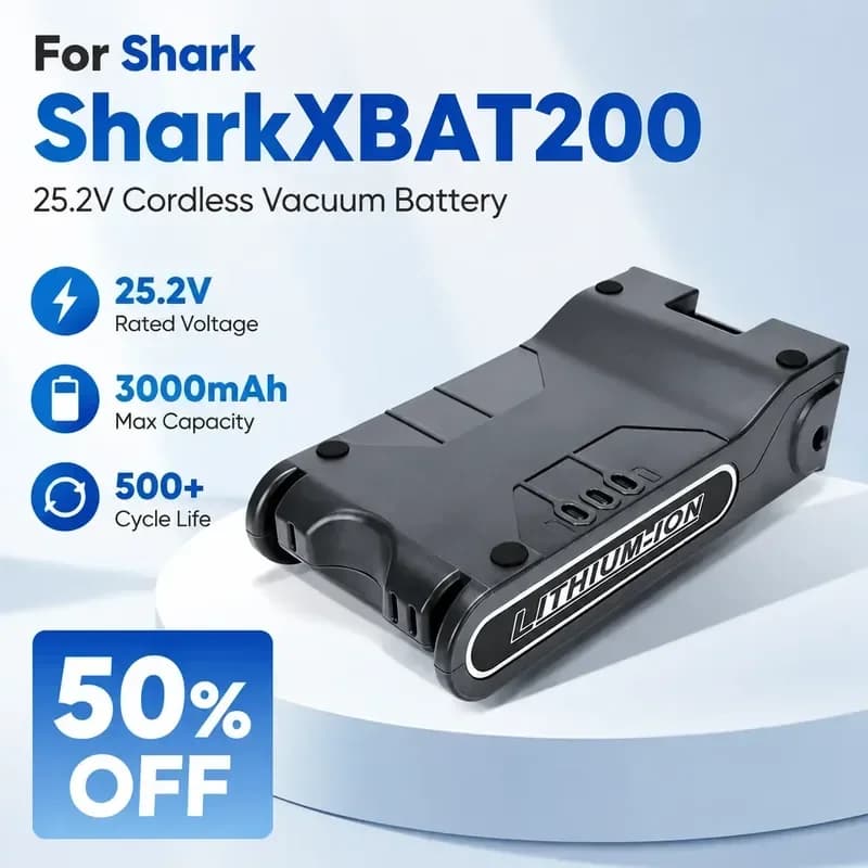 For Shark XBAT200 25.2V Wireless Vacuum Cleaner Battery Pack Replacement Lithium Ion Sweeper Accessory