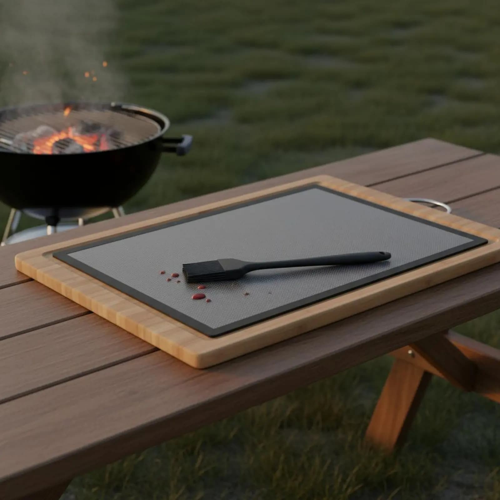 Non-Stick Grill Mat Thickened BBQ Mat Nonstick Grill Sheet Easy to Clean Outdoor Cooking Gear Heavy-Duty for Camping, Barbecue