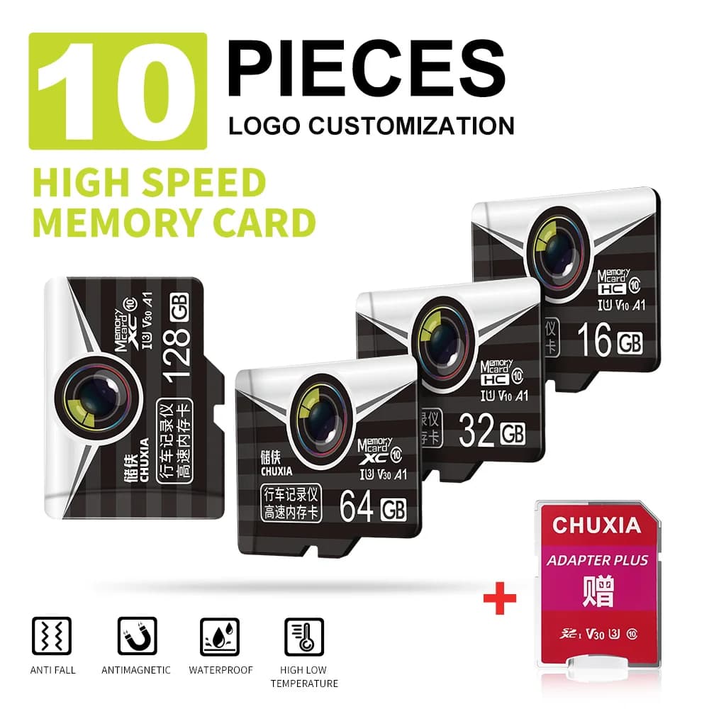10 pz originale ad alta velocità 16GB 32GB 64G 128G 256G Flash Card adatto per fotocamere telefoni auto droni MIni SD Card Memory TF Card