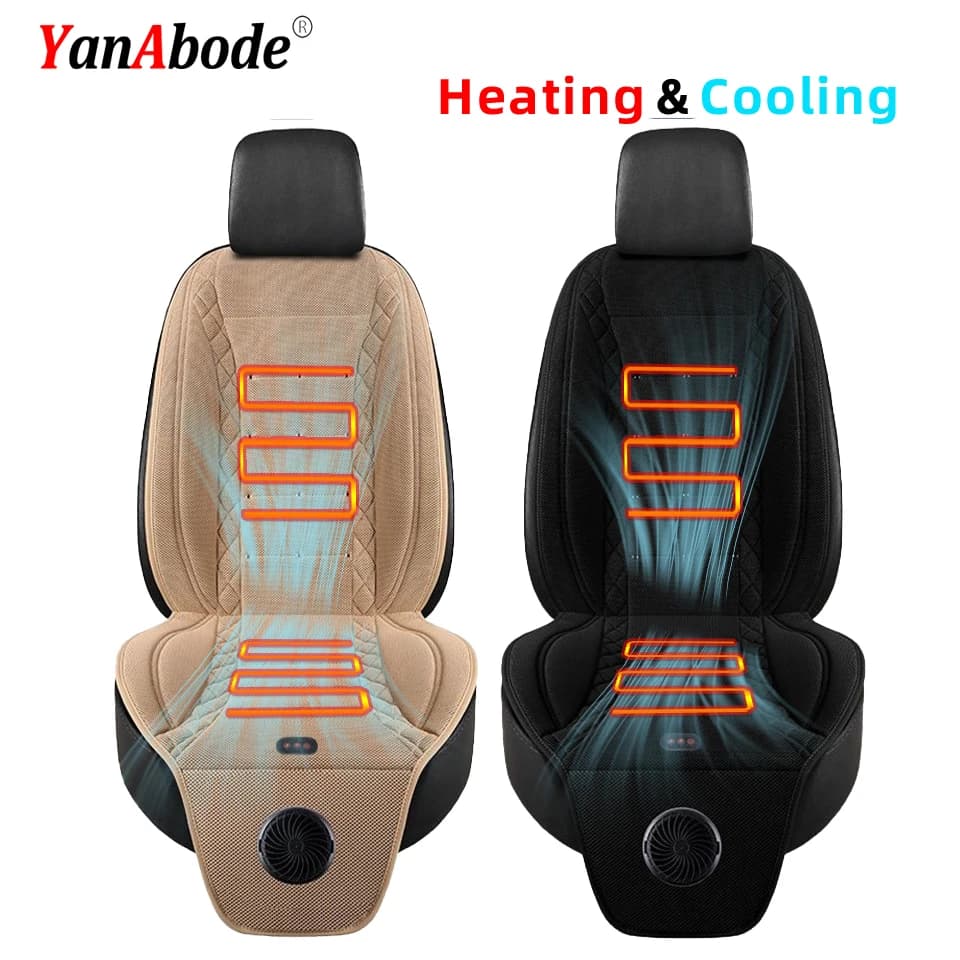 Coprisedile per auto 2In1 Riscaldamento Raffreddamento Cuscino del sedile 12V Riscaldamento invernale Scaldino e raffreddamento estivo Sedile di ventilazione Interni automobilistici