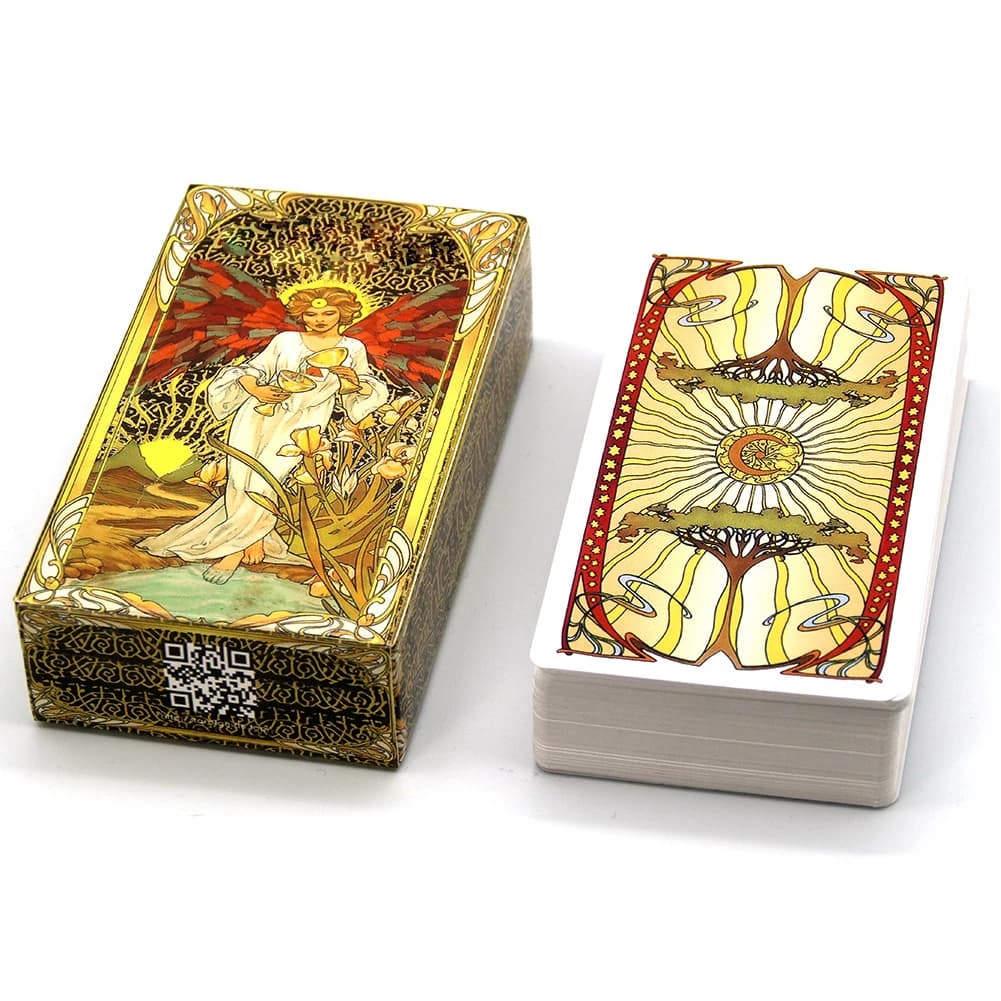 Golden Art Nouveau tarocchi forniture per feste in famiglia mazzo di tarocchi con guida versione inglese tarocchi Oracle card per principianti