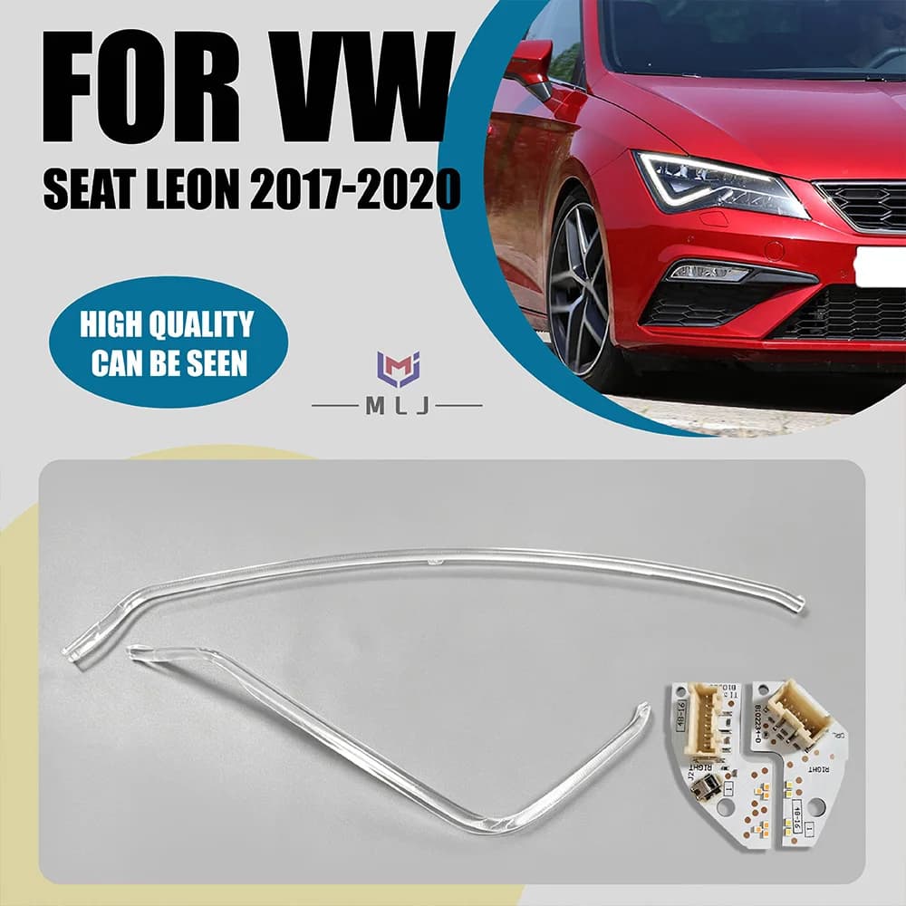 Tubo Guida Luce a LED Bianco DRL per VW SEAT Leon 2018-2021, Scheda Sorgente Luminosa Faro, Striscia Lampada, Accessori Faro Auto