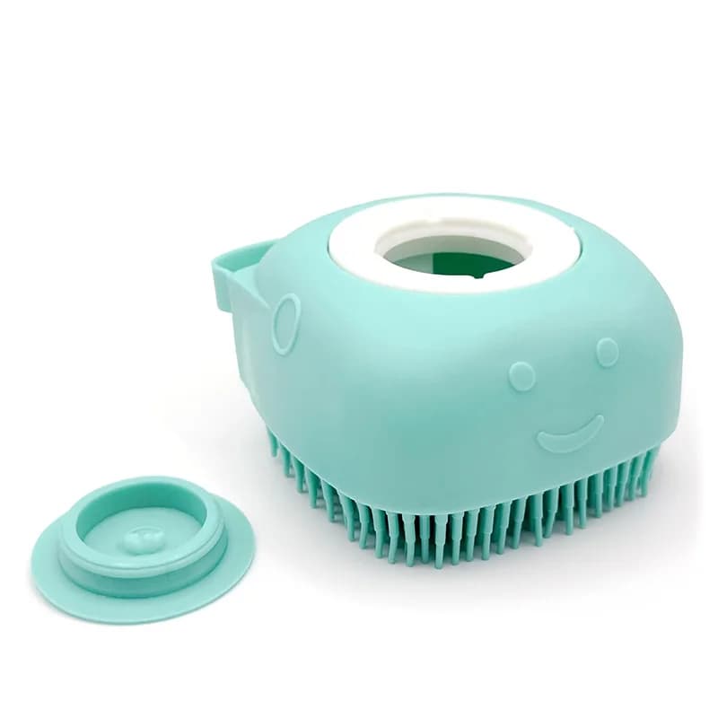 Spazzola per Animali Domestici Auto-Schiumogena con Faccina Sorridente (8,5x7,5cm) - Strumento per la Toelettatura e il Lavaggio dei Cani