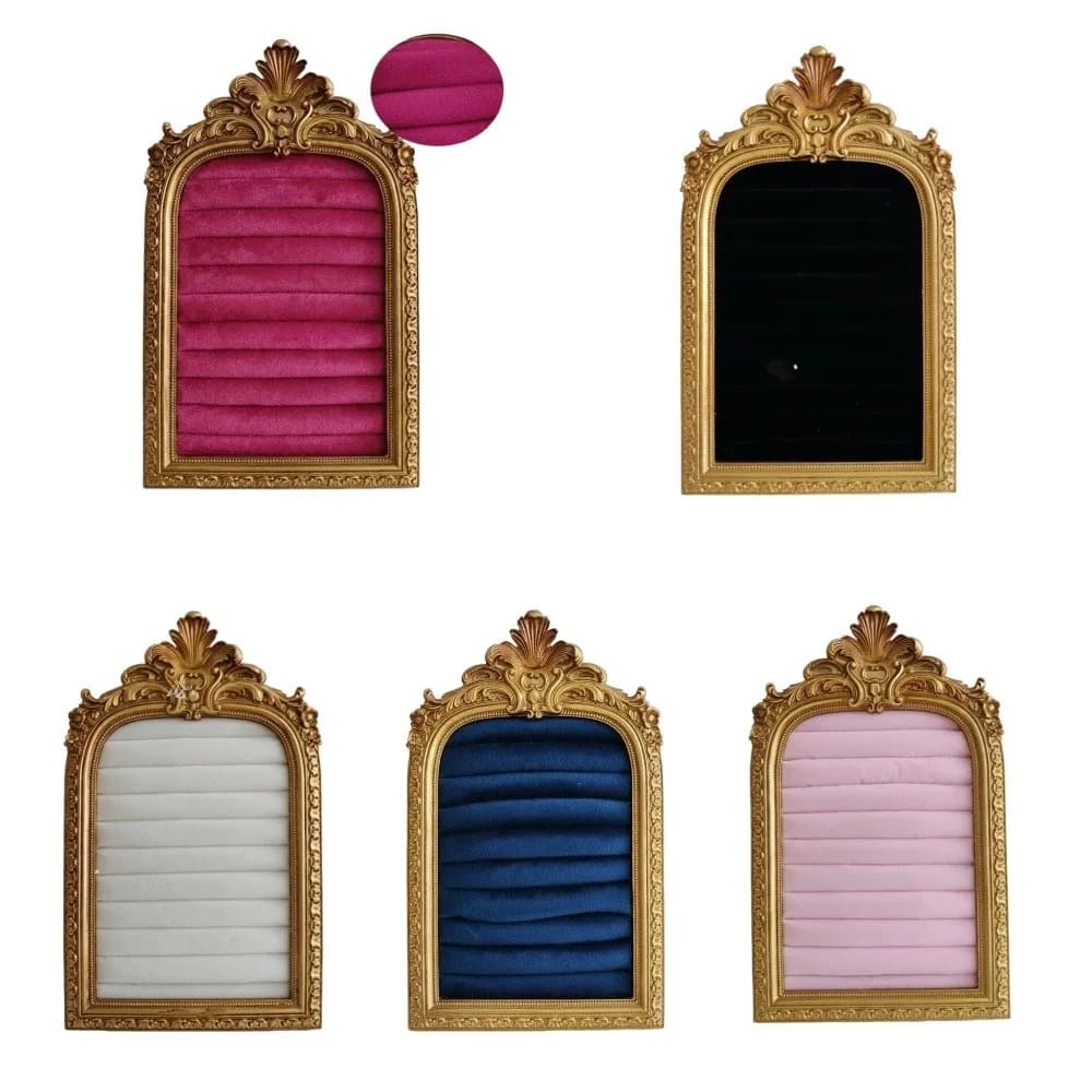 Espositore per Gioielli a Forma di Cornice in Velluto, Stile Vintage, Salvaspazio, Imbottito