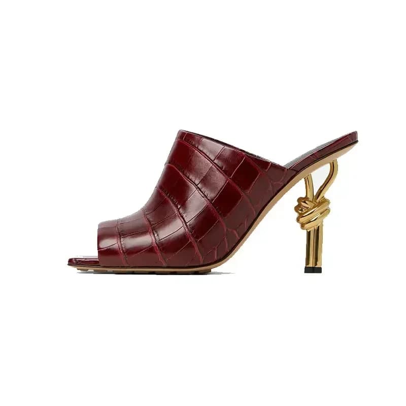 Estate nuovi 10cm tacchi alti sottili sandali da donna moda denti irregolari tacchi alti gonna da festa 43 grandi pantofole da esterno da donna