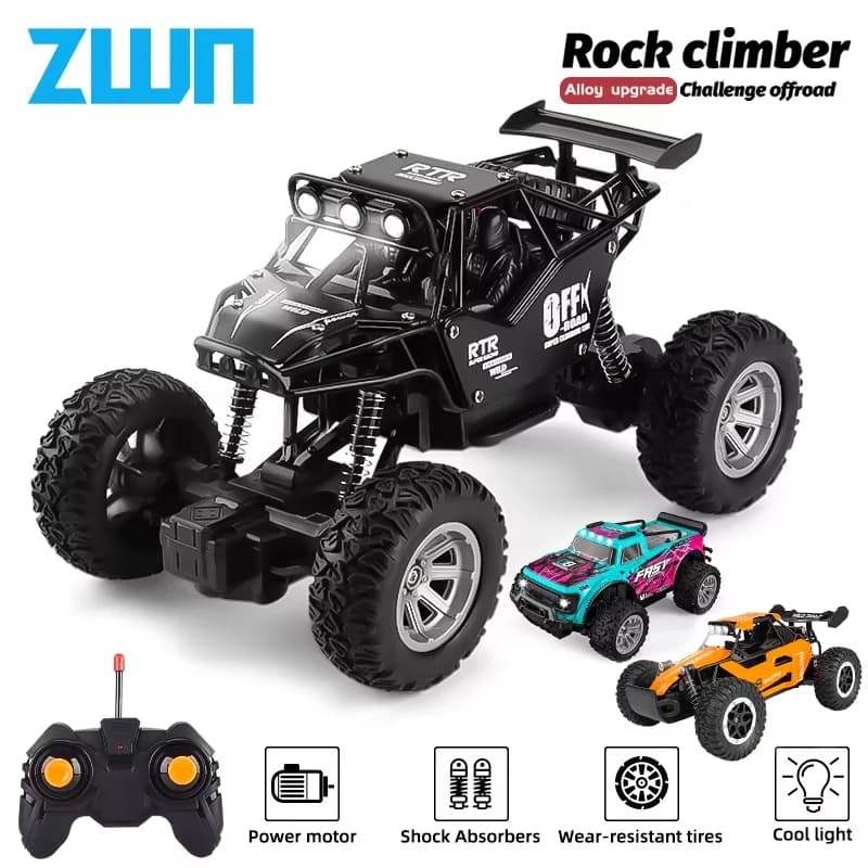 ZWN 1:16/1:20 2.4G Modello RC Auto Con Luce A LED 2WD Fuoristrada Telecomando Arrampicata Veicolo All'aperto Auto Giocattolo Regali per I Bambini