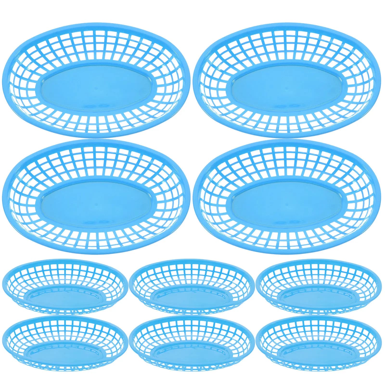 Set di 12 Cestini in Plastica Impilabili per Snack, Contenitori per Patatine Fritte, Fast Food, Forniture per Feste e Cucina