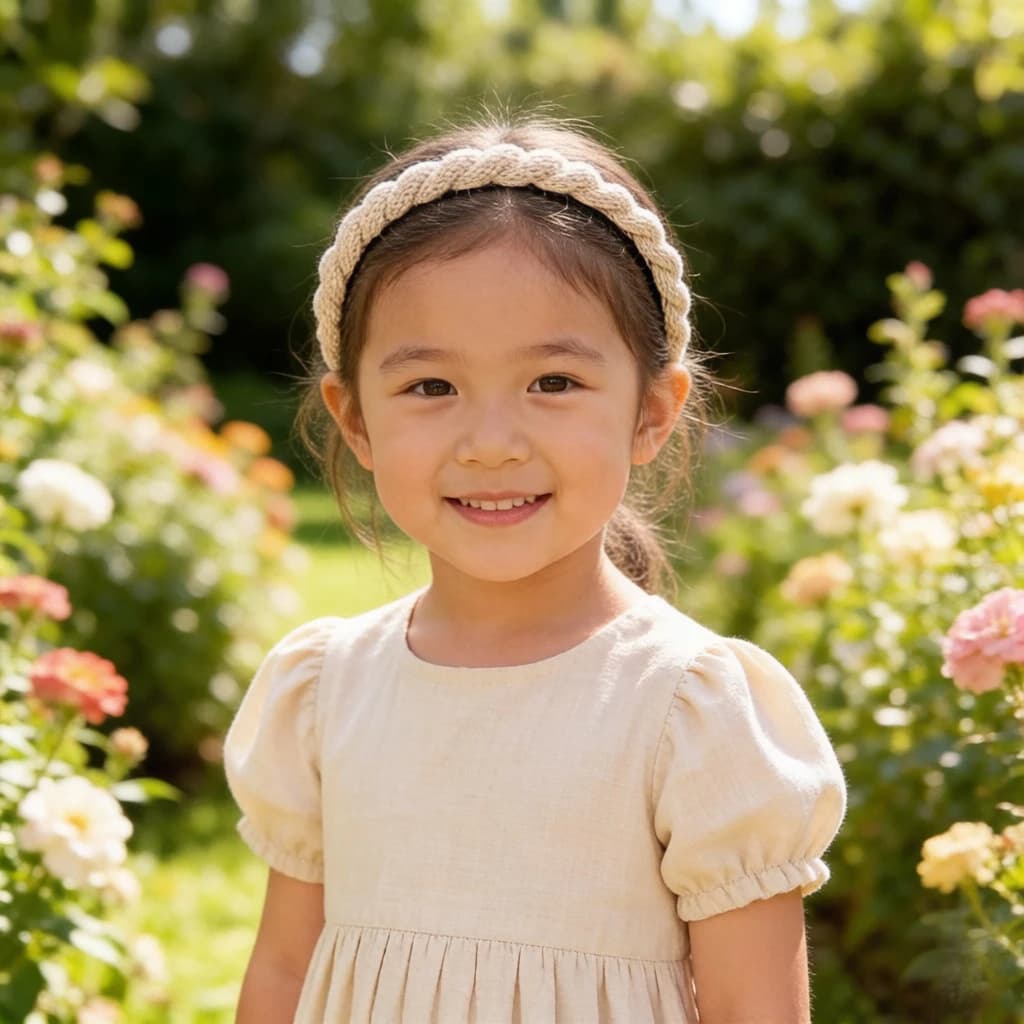 Fascia per capelli in corda di cotone con nodo a fiocco, stile treccia intrecciata, fermaglio per capelli con nodo a fiocco, fascia per capelli da neonata, accessori per capelli da bambina