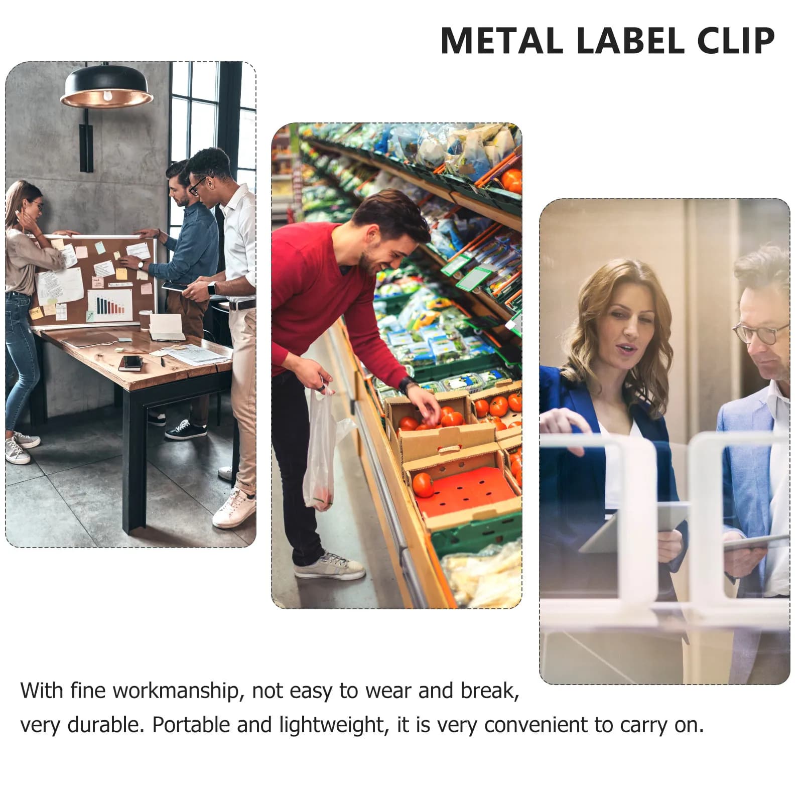 5 Pezzi Porta Prezzi in Metallo Premium, Robusti Fermagli per Etichette per Supermercati, Clip Promozionali per Espositori, per Cartellini Numerati e Menu